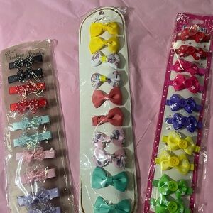 Colorful Bow Hair Clips Set